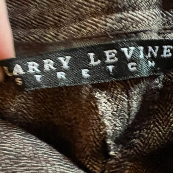 Larry Levine Gray Herringbone Wide Leg Trousers - 10 - Picture 5 of 5